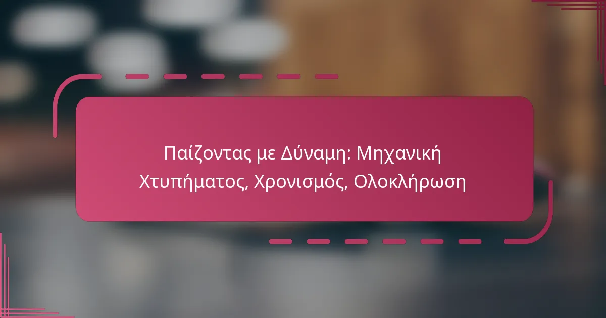 Παίζοντας με Δύναμη: Μηχανική Χτυπήματος, Χρονισμός, Ολοκλήρωση
